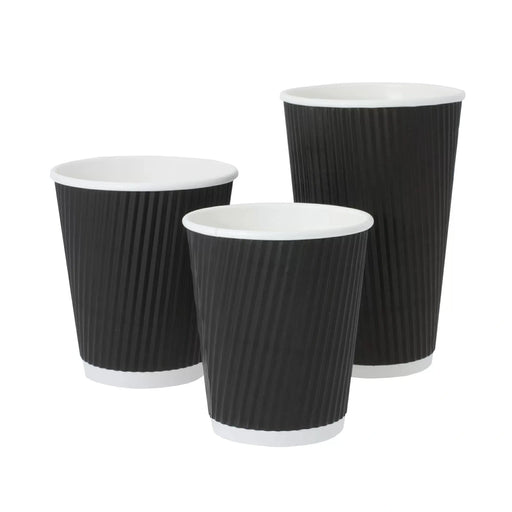 Black Ripple Triple Wall Cup Lids sold Separately