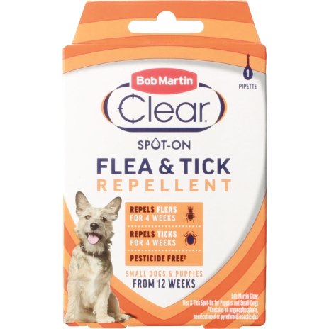 Bob Martin Clear Flea & Tick Repellent Spot-On Puppies/Small Dogs