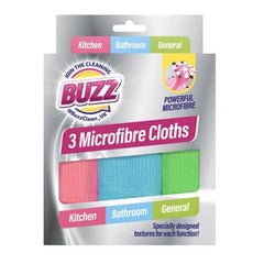 Buzz Microfibre Cloths, 3 Pack