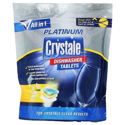Crystale Platinum Lemon Dishwasher Tablets, 26 Tabs