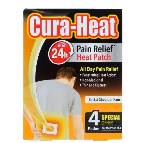 Cura-Heat Back & Shoulder Pain Heat Patch, 4 Patches