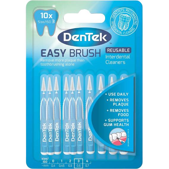 Dentek Easy Brush Interdental Cleaners Size 3, 10 Pack
