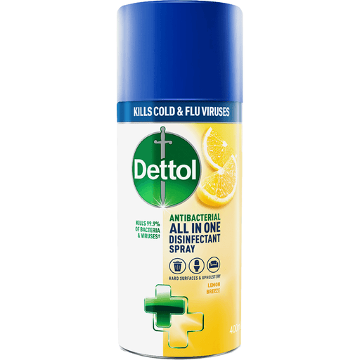 Dettol All in One Disinfectant Antibacterial Spray 400ml, Lemon Breeze
