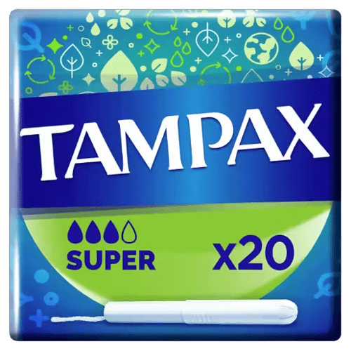 Tampax Super Tampons with Cardboard Applicator, 20 Pack